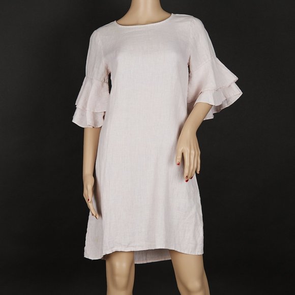 FRANCESCA BETTINI Dresses & Skirts - FRANCESCA BETTINI Linen Ruffle Sleeved Dress XS